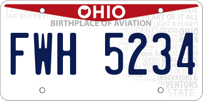 OH license plate FWH5234