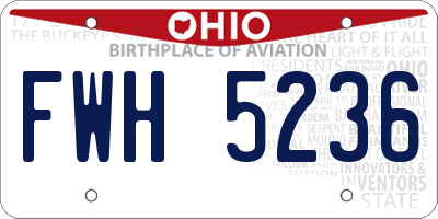 OH license plate FWH5236