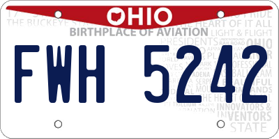 OH license plate FWH5242