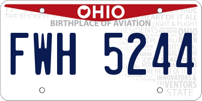 OH license plate FWH5244