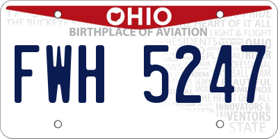 OH license plate FWH5247