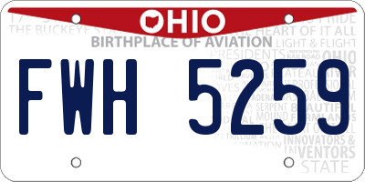 OH license plate FWH5259