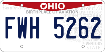 OH license plate FWH5262