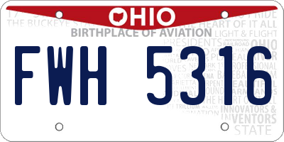 OH license plate FWH5316