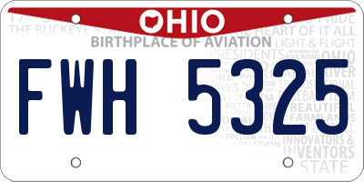 OH license plate FWH5325