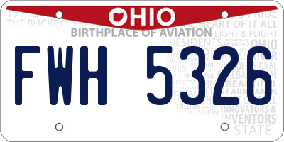OH license plate FWH5326