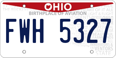 OH license plate FWH5327