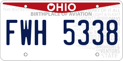 OH license plate FWH5338