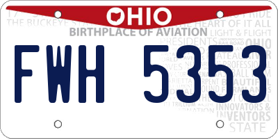 OH license plate FWH5353