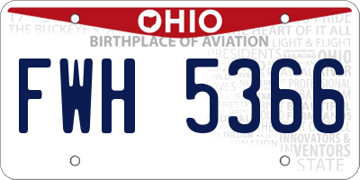 OH license plate FWH5366