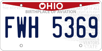 OH license plate FWH5369