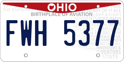OH license plate FWH5377