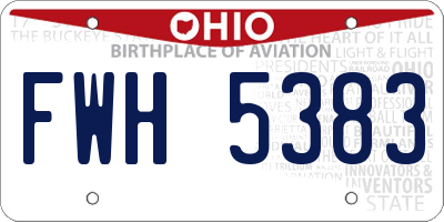 OH license plate FWH5383
