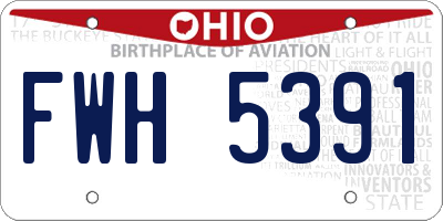 OH license plate FWH5391