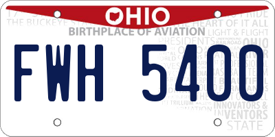 OH license plate FWH5400