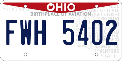 OH license plate FWH5402