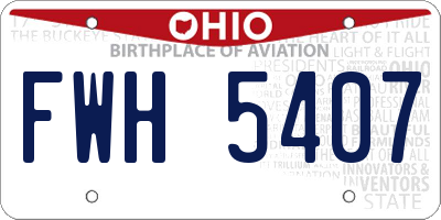 OH license plate FWH5407