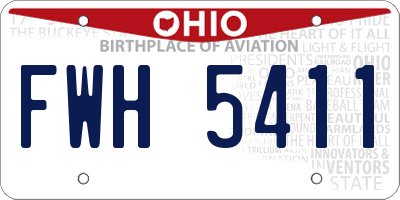 OH license plate FWH5411