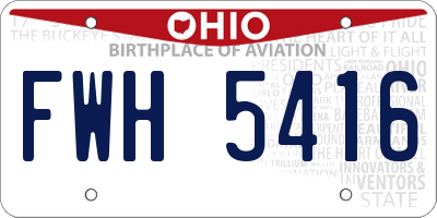 OH license plate FWH5416