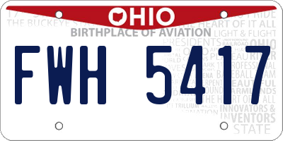 OH license plate FWH5417