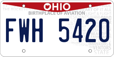 OH license plate FWH5420