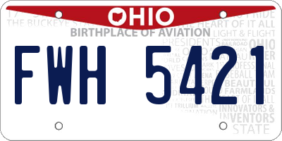 OH license plate FWH5421