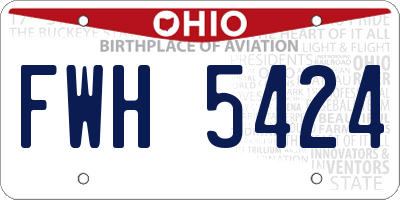 OH license plate FWH5424