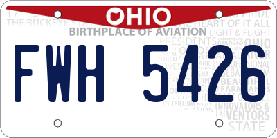 OH license plate FWH5426