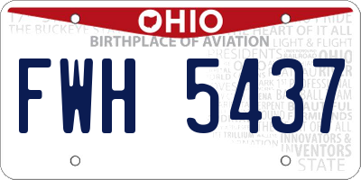 OH license plate FWH5437