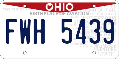 OH license plate FWH5439
