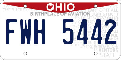OH license plate FWH5442