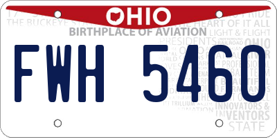 OH license plate FWH5460