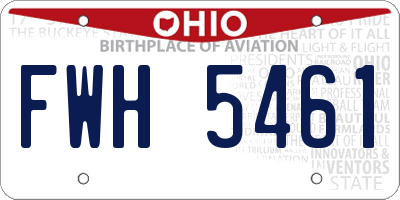 OH license plate FWH5461