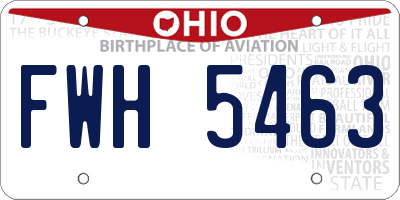 OH license plate FWH5463