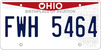 OH license plate FWH5464