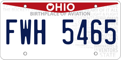 OH license plate FWH5465