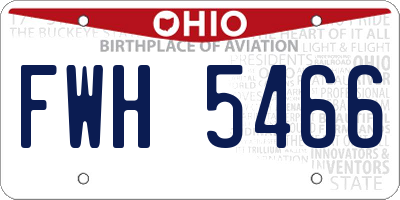 OH license plate FWH5466