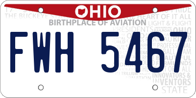 OH license plate FWH5467
