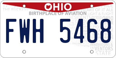 OH license plate FWH5468