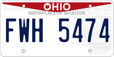 OH license plate FWH5474