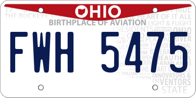 OH license plate FWH5475