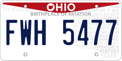 OH license plate FWH5477