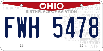 OH license plate FWH5478
