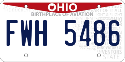 OH license plate FWH5486