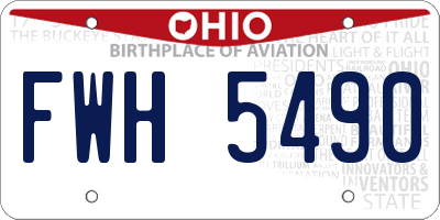 OH license plate FWH5490