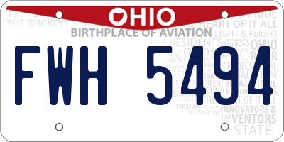 OH license plate FWH5494
