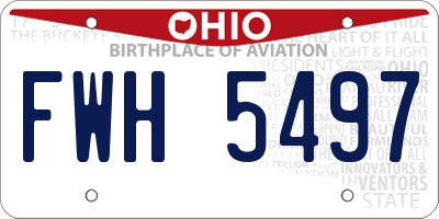 OH license plate FWH5497