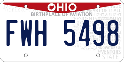 OH license plate FWH5498