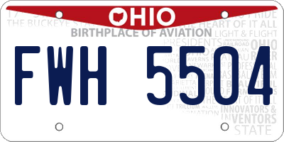 OH license plate FWH5504