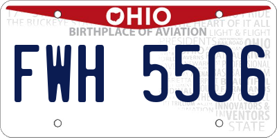 OH license plate FWH5506